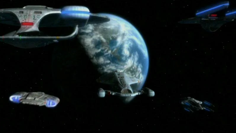 Voyager returns to Earth in its series finale, “Endgame”.